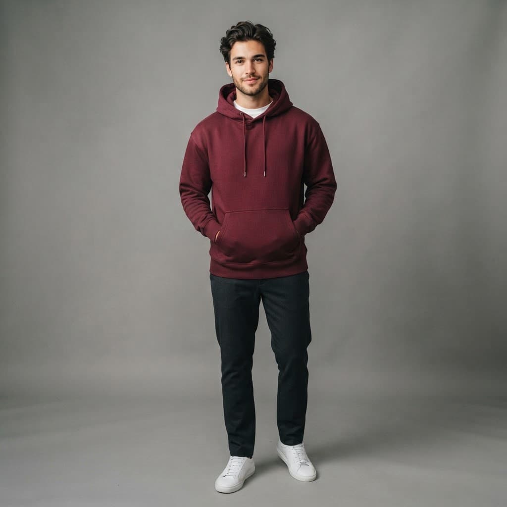 Loose fit hoodie close-up portrait